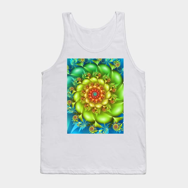 Colourful Fractal Spiral Tank Top by pinkal